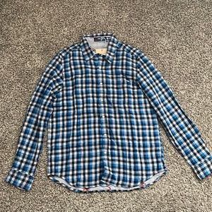 NWT Reversible blue flannel dinosaur shirt